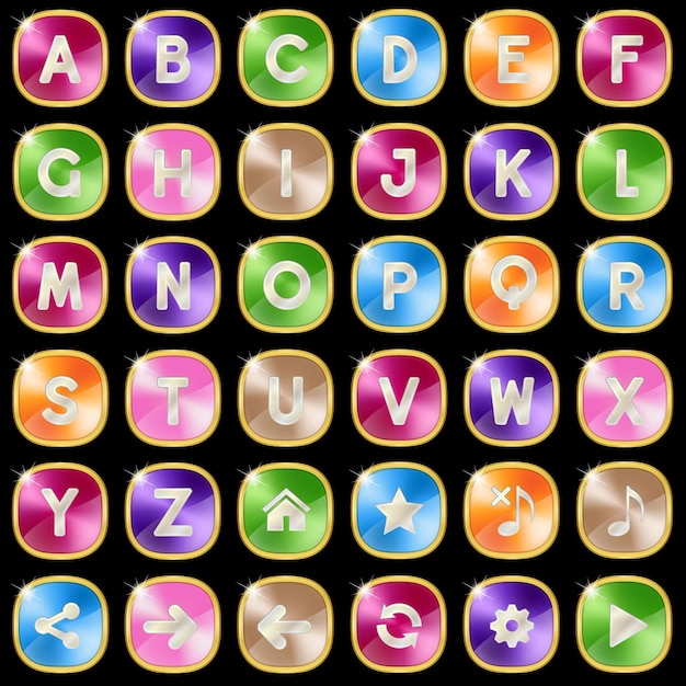 Juego de palabras del alfabeto cuadrado de metal az.