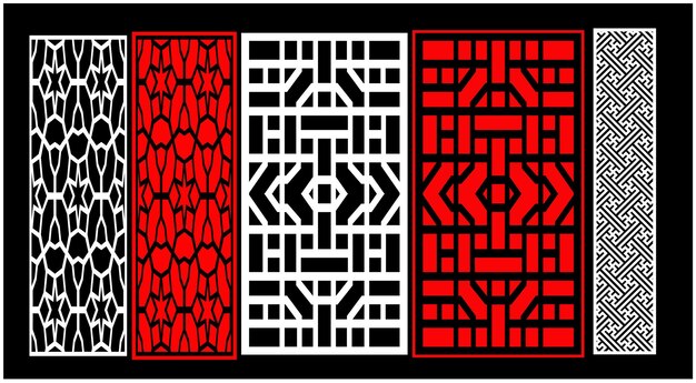 Juego de paneles de pared decorativos Diseño Jali para gráficos y madera contrachapada, partición, espuma, acrílico y máquina CNC