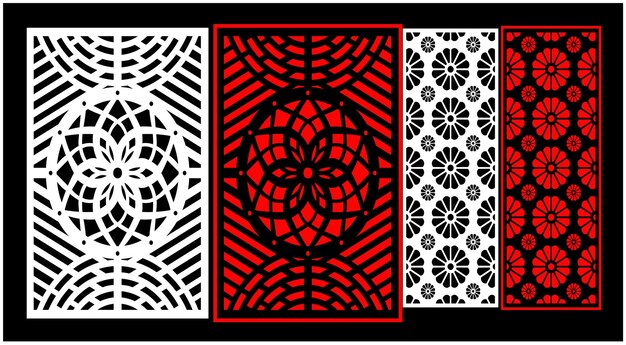 Juego de paneles de pared decorativos Diseño de Jali para gráficos y tabiques de madera contrachapada Espuma acrílica y máquina CNC
