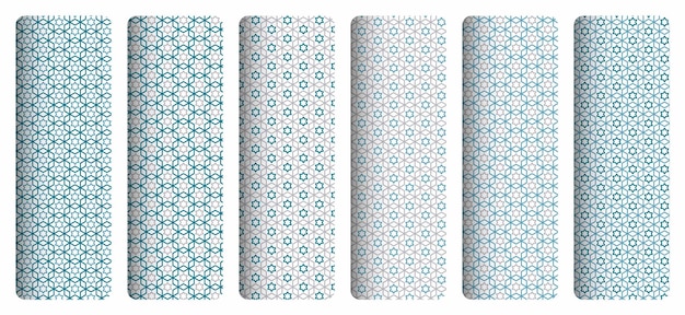 Un juego de papel azul y blanco con un patrón de triángulos blancos y azules.