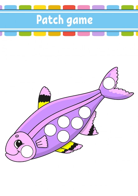 Juego de parches para niños. Haz una página para colorear punto.