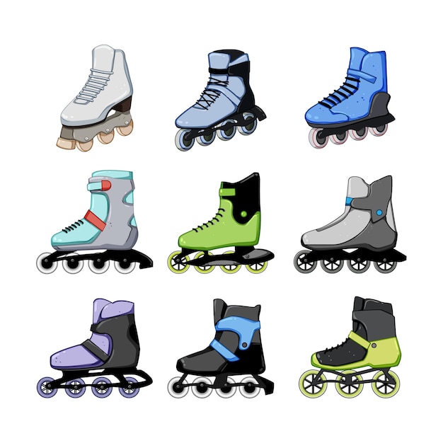 juego de patines en línea ilustración vectorial de dibujos animados