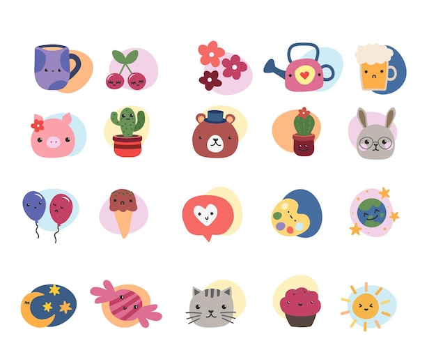 juego de pegatinas bonitas