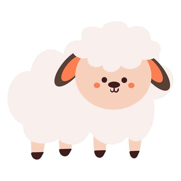 juego de pegatinas de dibujos animados de ovejas con dibujos de animales lindos