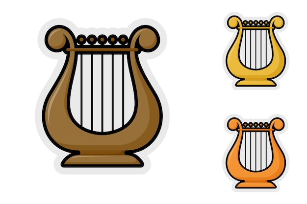 Juego de pegatinas de notas con arpa