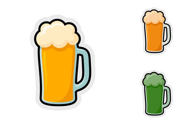 Juego de pegatinas de notas con cerveza