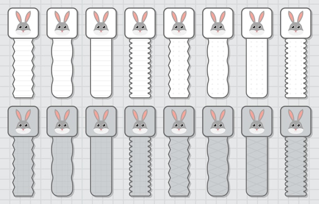 Juego de pegatinas de notas con Conejo