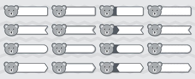 Juego de pegatinas de notas con koala