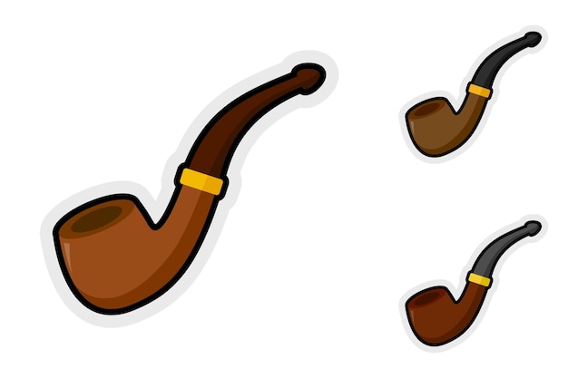 Juego de pegatinas de notas con pipa para fumar