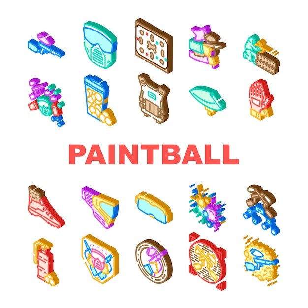 Vector juego de pelota de pintura soldados iconos conjunto vector