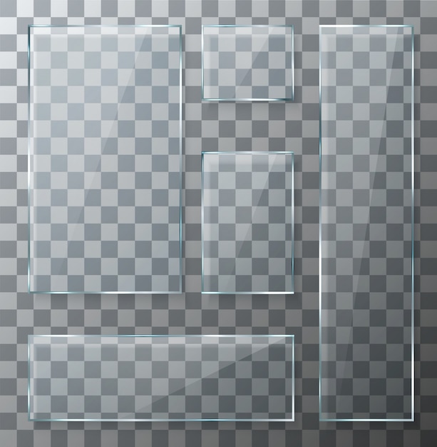 juego de platos de vidrio transparente