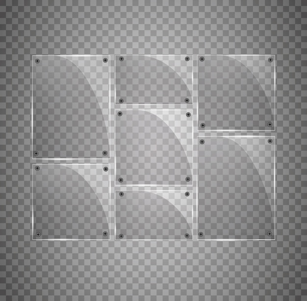 juego de platos de vidrio transparente