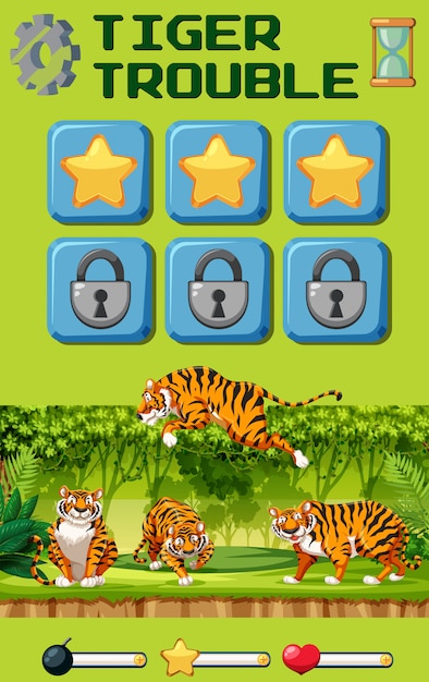 Juego de problemas de tigre