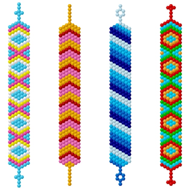 Juego de pulseras de cuentas de la amistad.