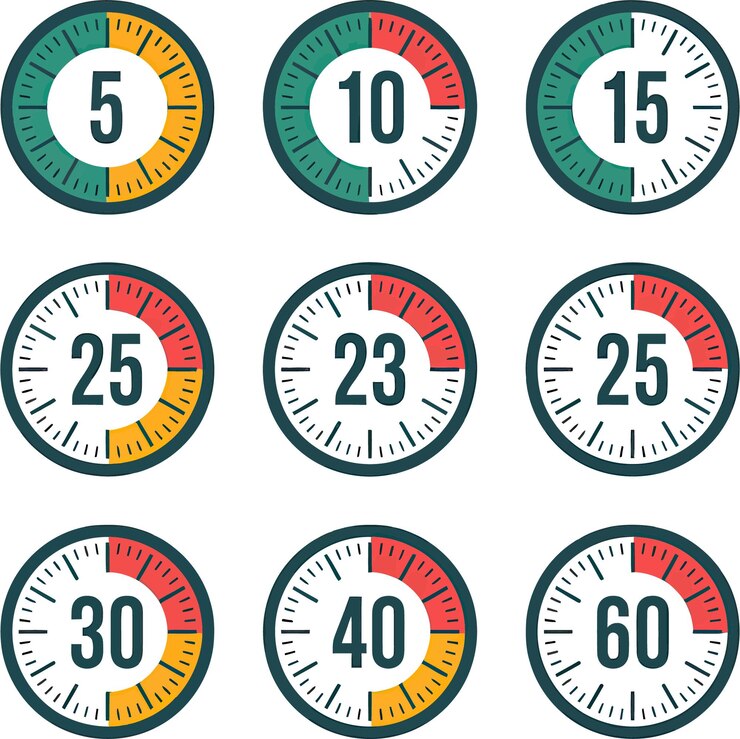 Vector un juego de relojes.