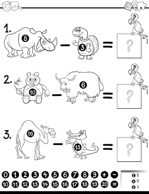 Juego de resta para colorear