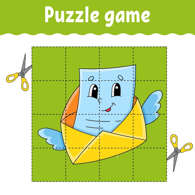Juego de rompecabezas para niños. Hoja de trabajo de desarrollo de educación. Juego de aprendizaje para niños. Día de San Valentín.