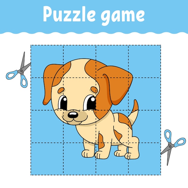 Juego de rompecabezas para niños Hoja de trabajo de desarrollo educativo Juego de aprendizaje para niños Página de actividad de color Para niños pequeños Riddle para preescolar Ilustración vectorial