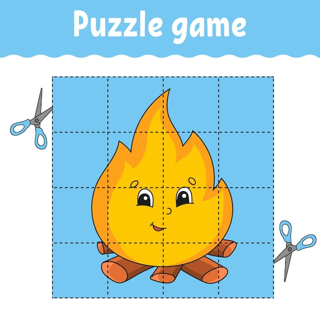 Juego de rompecabezas para niños Hoja de trabajo de desarrollo educativo Juego de aprendizaje para niños Página de actividad de color Tema de barbacoa Riddle para preescolar Ilustración de vector aislado en estilo de dibujos animados