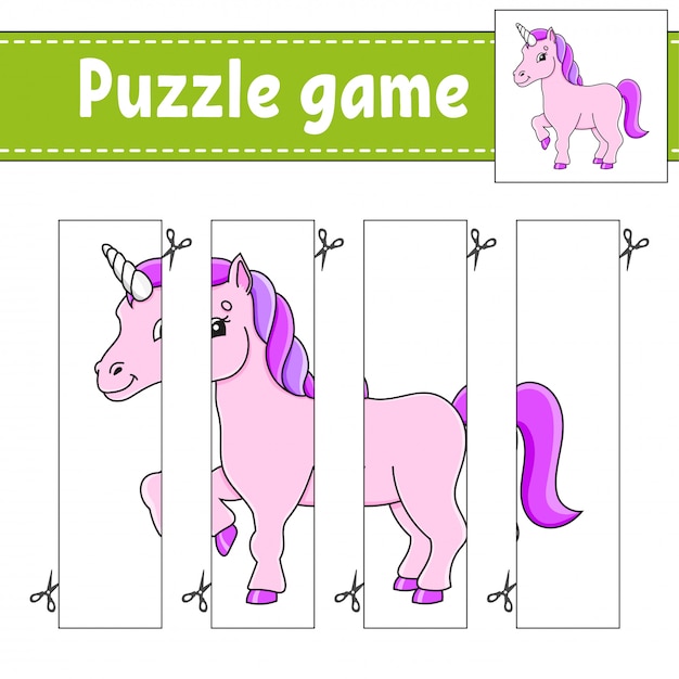 Juego de rompecabezas para niños. Práctica de corte.
