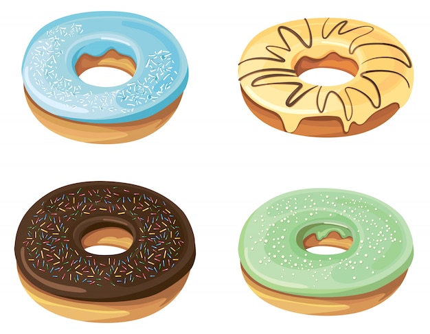 Juego de rosquillas con diferentes rellenos.