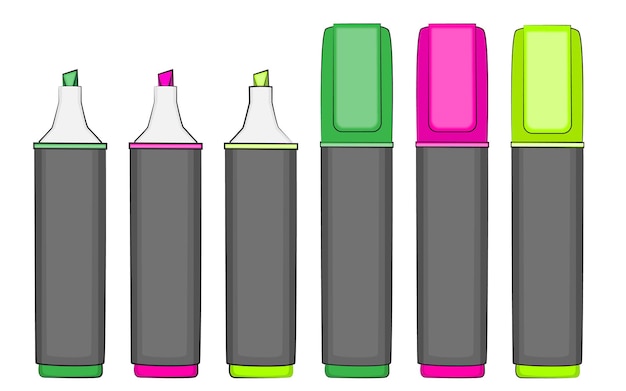 Juego de rotuladores, marcadores de colores escolares. ilustración vectorial | Vector Premium Juego de rotuladores, marcadores de colores escolares. ilustración vectorial | Vector Premium