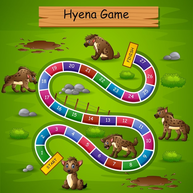 Juego de serpientes y escaleras tema hiena.