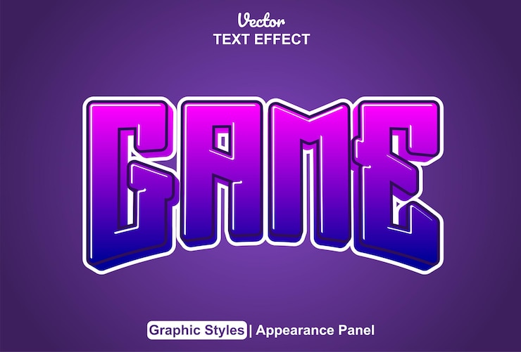 Vector juego sobre efecto de texto con estilo gráfico y editable.