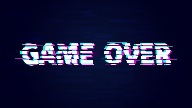 Vector juego sobre letras vectoriales en el estilo glitch señal distorsionada caos error ruido