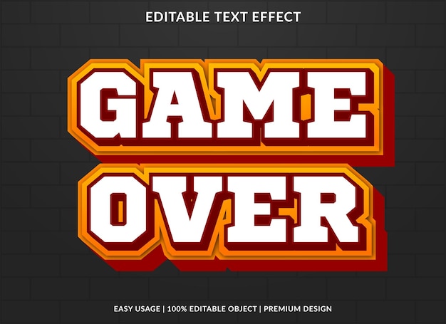juego sobre plantilla de efecto de texto editable con estilo 3d y fondo abstracto