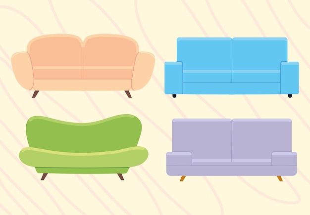 Vector juego de sofa