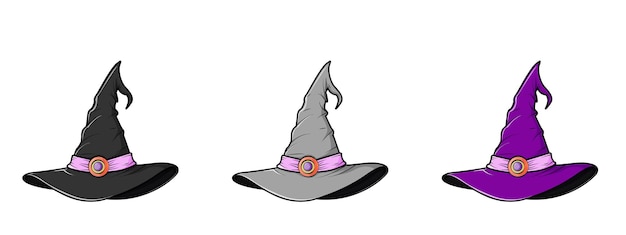 Un juego de sombreros de brujas un accesorio de Halloween