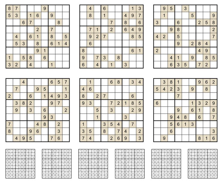 Vector juego de sudoku con respuestas.