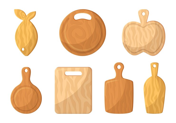 Vector juego de tablas de madera, herramienta de cocina esencial, resistente y duradera, suave para cortar en cubitos y picar