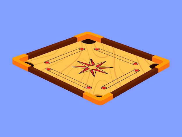 Juego de tablero de carrom de madera Ilustración vectorial Icono de juego de carrom juego de mesa de carrom indio
