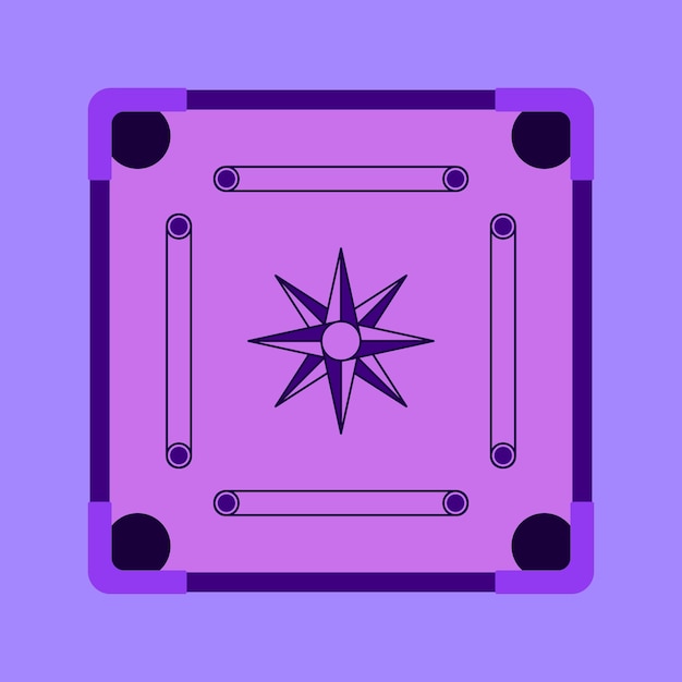 Juego de tablero de carrom de madera Ilustración vectorial Icono de juego de carrom juego de mesa de carrom indio