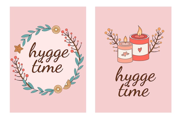 Juego de tarjetas de estilo hygge escandinavo para sus carteles y pancartas