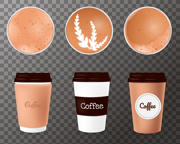 Juego de taza de café - plantilla