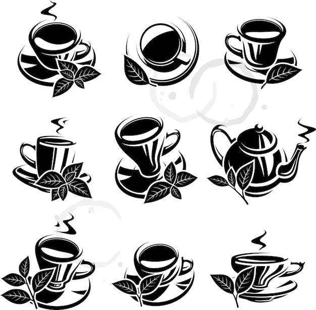 Juego de té Vector