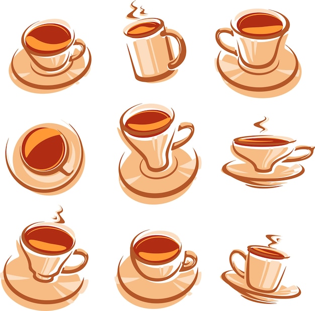 Juego de té Vector