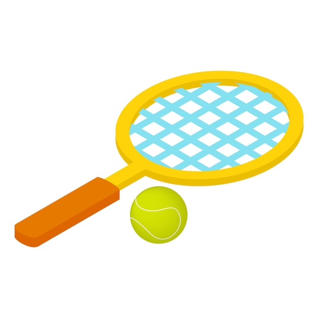 Juego de tenis icono isométrico 3d aislado sobre fondo blanco
