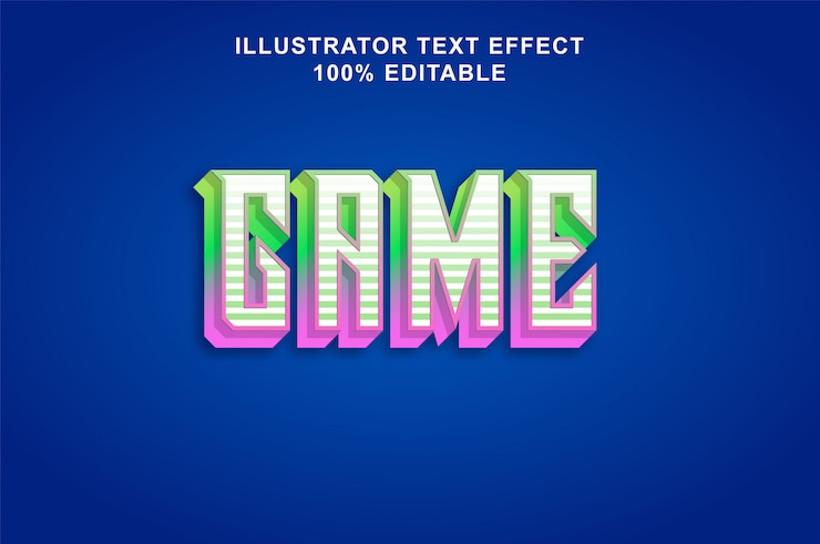 Vector juego-texto-efecto-editable