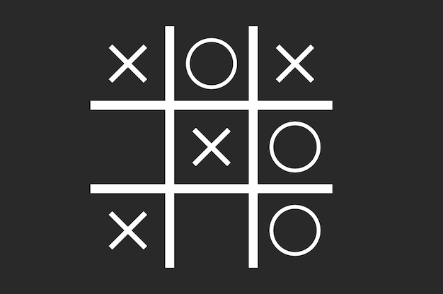 Vector juego tic tac toe también conocido como juego xox o xs y os