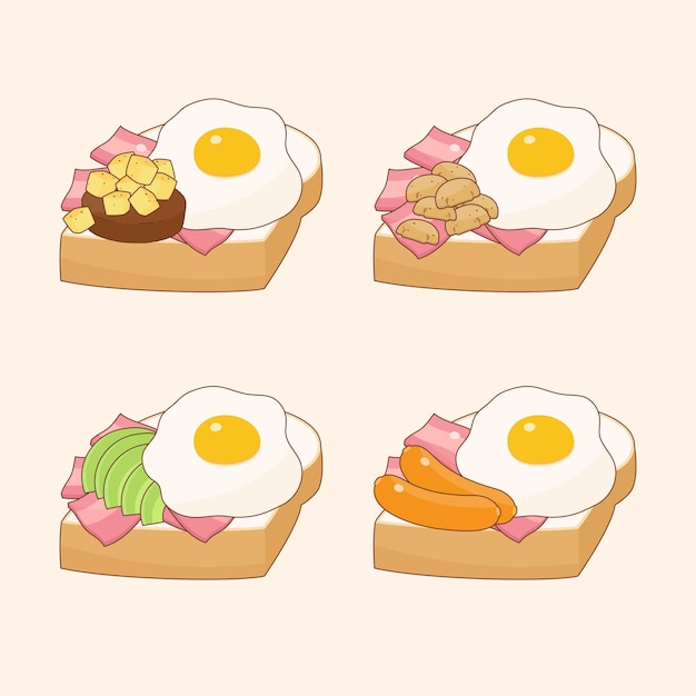 juego de tostadas saladas para el desayuno