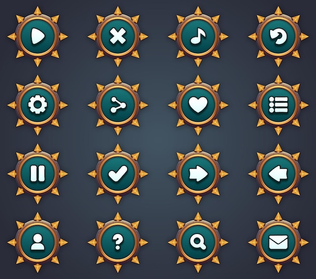 juego ui conjunto de botones en estilo de dibujos animados gui para construir juegos 2d dibujos caricaturados kit de botones casuales