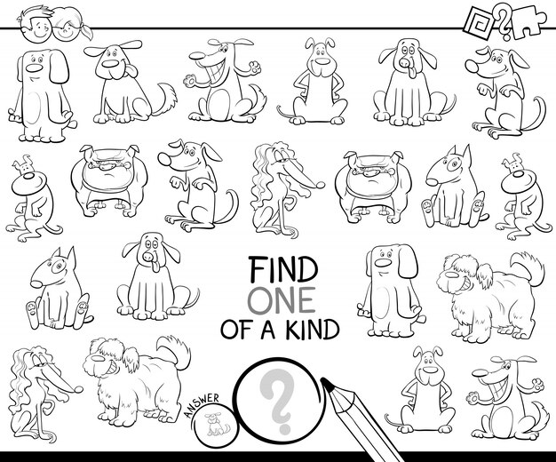 Un juego único con perros de color.