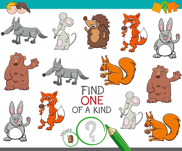 Un juego único con personajes de animales de dibujos animados