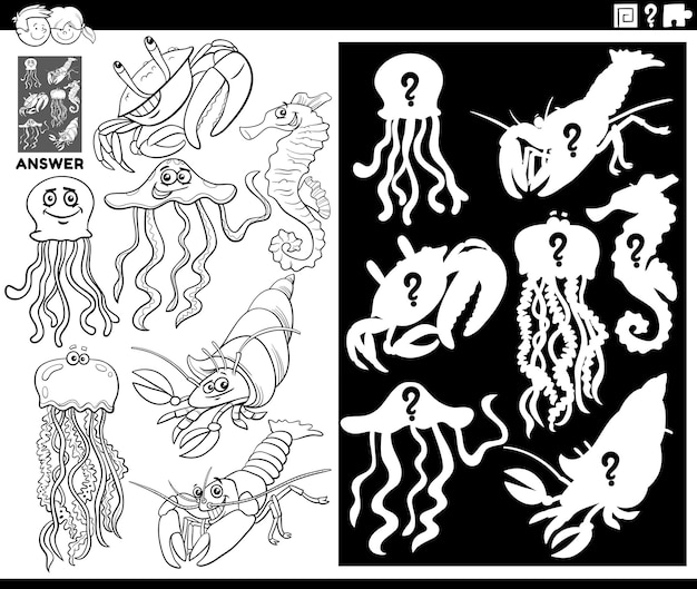 Juego de unir formas con pulpo de dibujos animados para colorear