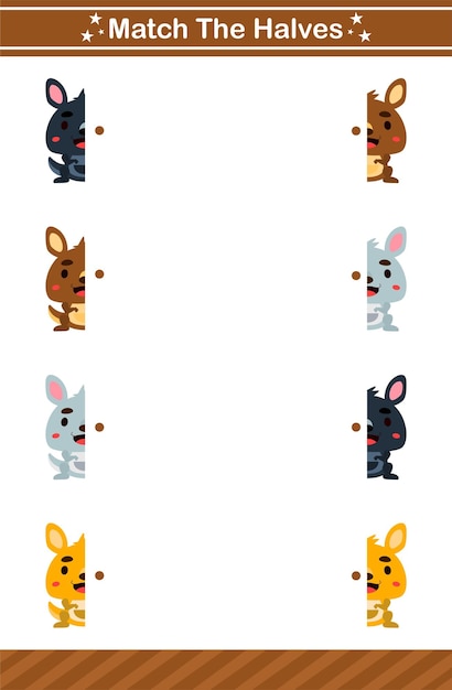 juego de unir las mitades de los animales para niños