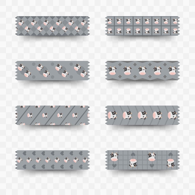 Juego de washi tape de vaca